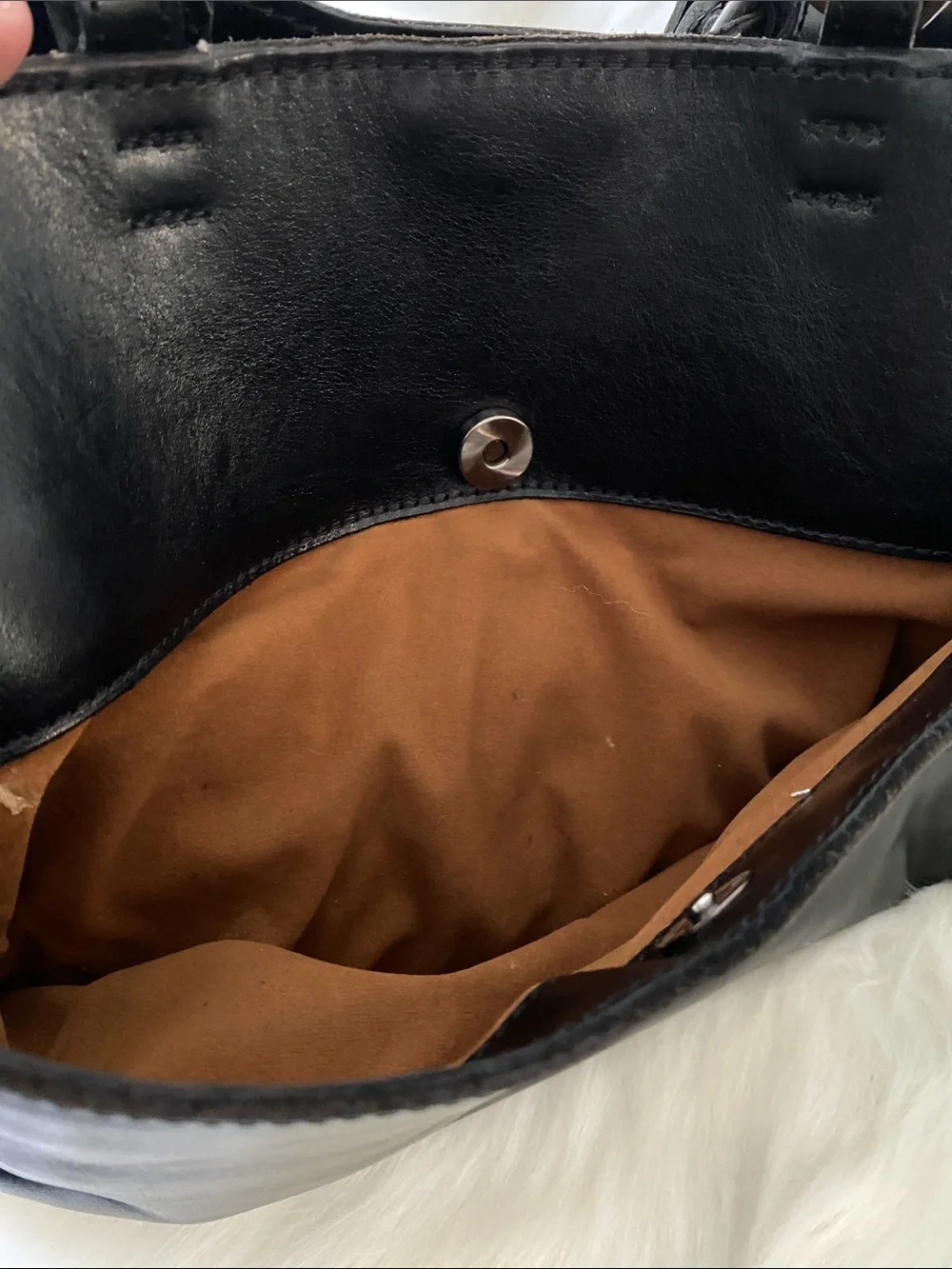 Patricia Nash Lucinda Full-Grain Leather Medium Tote Bag in Polished Black